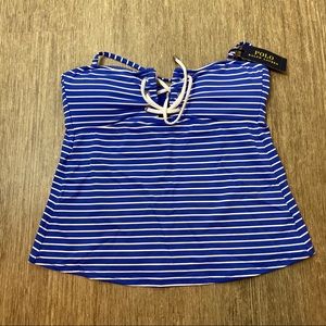 Polo Ralph Lauren Blue/White Striped Tankini Top